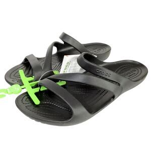 Crocs Kadee II Sandals Slide On Strappy Black Womens 9 Water Shoes Summer NWT